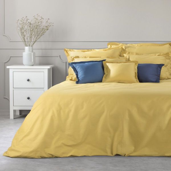 DomTextilu Žltá jednofarebná bavlnená obliečka na vankúš NOVA COLOR 70x90 cm Žltá 39036-208761