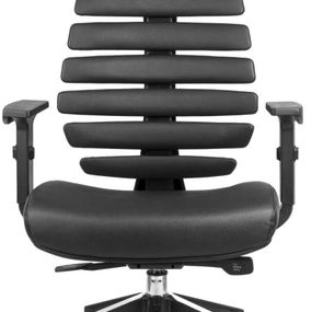 MERCURY kancelárska stolička FISH BONES PDH čierny plast, čierná koženka