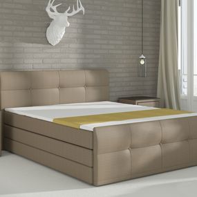 Manželská posteľ Boxspring 160 cm Palermo (s matracmi a úl. priestorom)