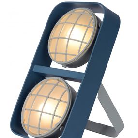 Lucide 05533/02/35 detská stolná lampička Renger 2x25W | G9 - modrá, kov, nastaviteľná, vypínač na kábli