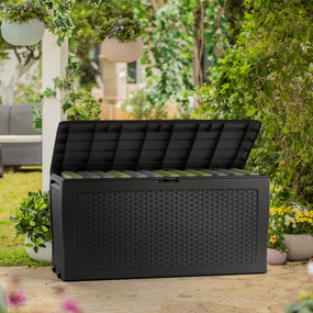 Zahradní úložný box RATTAN - 270 L, antracit