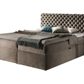 Expedo Čalúnená posteľ boxspring MARCH + topper, 140x200, riviera 16