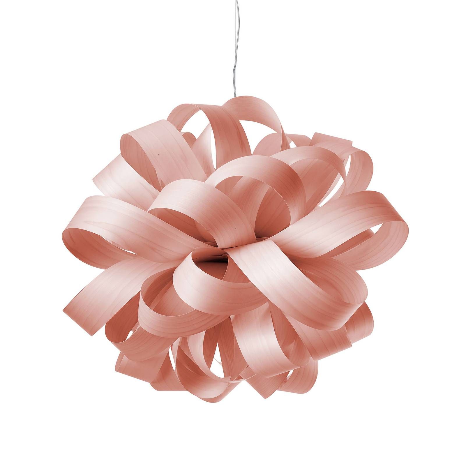 LZF LamPS Agatha Ball závesná lampa, 84x80cm, ružová, Obývacia izba / jedáleň, drevená dyha, kov, E27, 11W, P: 84 cm, L: 80 cm, K: 70cm