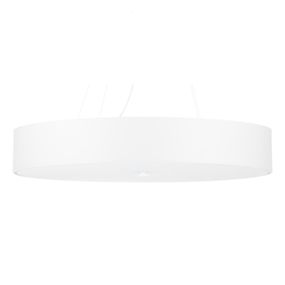 Biele závesné svietidlo s textilným tienidlom ø 80 cm Herra – Nice Lamps