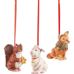 Villeroy & Boch Nostalgic Ornaments vianočná závesná dekorácia, lesné zvieratká, 3 ks 14-8331-6689 14-8331-6689