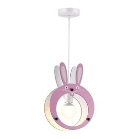 ACA Lighting dětské závěsné svítidlo 1XE27 BUNNY MDF 24X10XH100CM FARMA ZM421P24