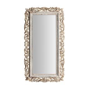 Estila Rustikálne obdĺžnikové nástenné zrkadlo Manilla s kovovým rámom bielo-hnedej farby s vintage patinou 88cm