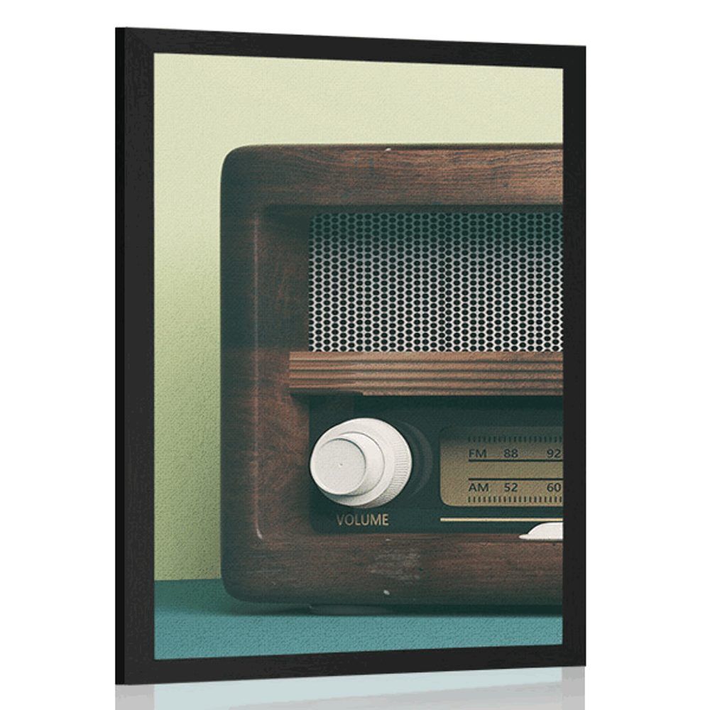 Plagát retro rádio - 60x90 black