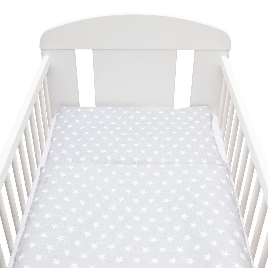 2-dielne posteľné obliečky New Baby 90/120 cm sivé Hviezdičky biele 