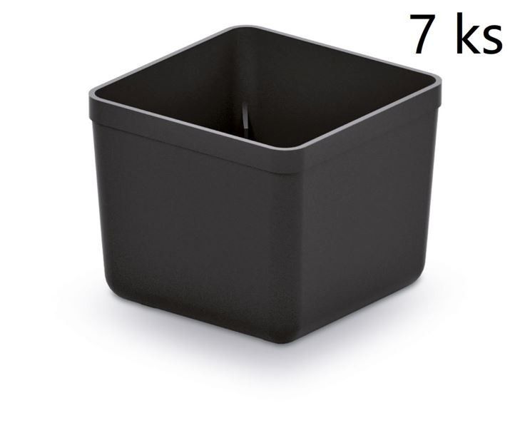 Sada 7 plastových boxov na náradie Unite box 5,5x5,5x16,5 cm čierny