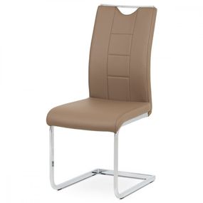 AUTRONIC DCL-411 LAT jedálenská stolička latte koženka / chróm