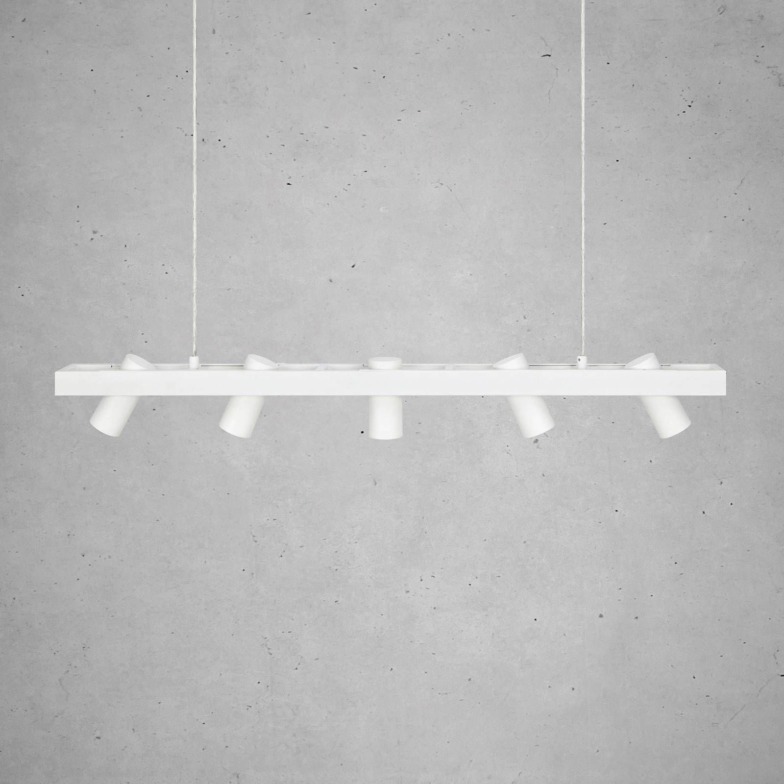Markslöjd Závesná lampa Torino, biela, Obývacia izba / jedáleň, kov, GU10, 7W, P: 102 cm, L: 8 cm