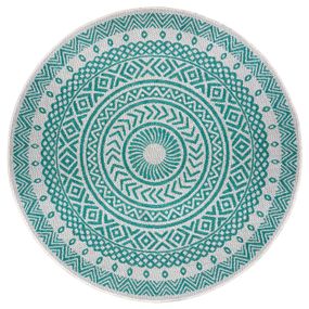 NORTHRUGS - Hanse Home koberce Kusový koberec Jaffa 105213 Emerald green Cream kruh - 160x160 (priemer) kruh cm