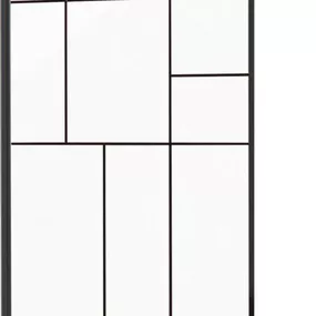 MEXEN/S - KIOTO Sprchová zástena WALK-IN 100x200 cm 8 mm, čierna, čierny vzor 2 800-100-101-70-78