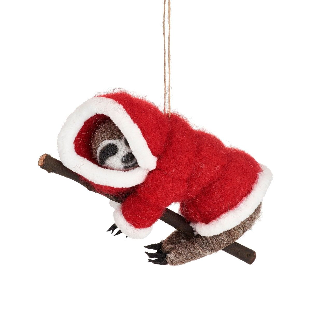 sass & belle Plstená vianočná ozdoba Sloth in Puffer Jacket