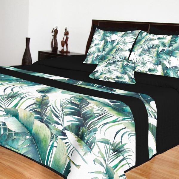 Prikrývky na posteľ v čiernej farbe prešívané Šírka: 240 cm | Dĺžka: 240 cm