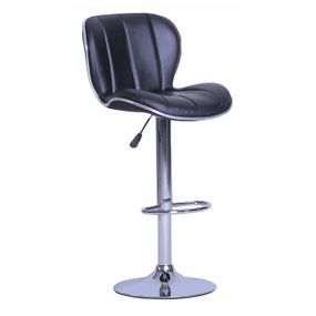 Barová stolička Kiks (ekokoža čierna + chróm)