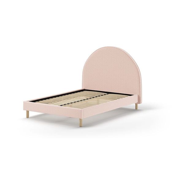 Ružová čalúnená jednolôžková posteľ s roštom 140x200 cm MOON – Vipack