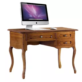 Estila Luxusný drevený rustikálny písací stôl Emociones s tromi zásuvkami a vyrezávanou výzdobou 100cm