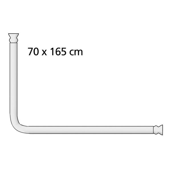 Biela univerzálna rohová tyč na sprchový záves Wenko, ø 2,5 cm