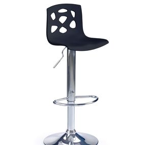 Barová stolička H-48 - čierna / chróm