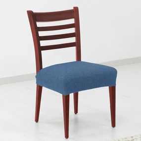 Poťah elastický na sedák stoličky, komplet 2 ks Denia, modrý