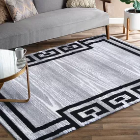 DomTextilu Štýlový sivo čierny koberec s ornamentom 38300-180179
