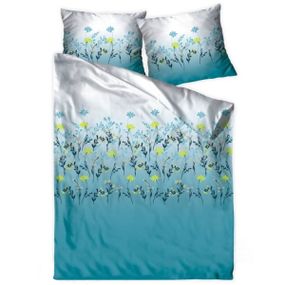 DomTextilu Krásne bielo modré posteľné obliečky s motívom lúčnych kvetov 2 časti: 1ks 140 cmx200 + 1ks 70 cmx80 Modrá 70 x 80 cm 33375-180441