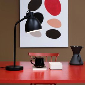 Dyberg Larsen Coast stolová lampa, čierna, Pracovňa / Kancelária, kov, E27, 20W, L: 15 cm, K: 52.5cm