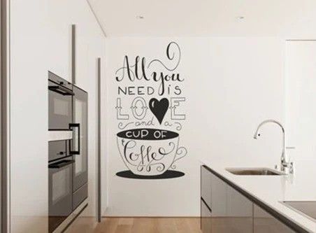 DomTextilu Nálepka na stenu s textom ALL YOU NEED IS LOVE AND A CUP OF COFFEE 50 x 100 cm