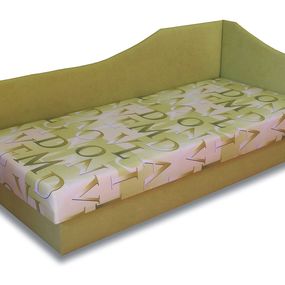Jednolôžková posteľ (váľanda) 80 cm Lux 87 (Svetlozelená 72 + Muro 30) (P)