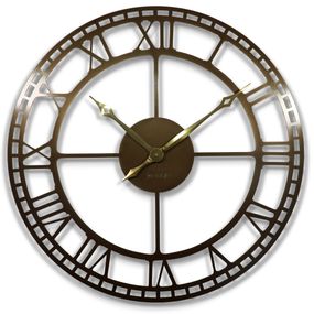 DomTextilu Kovové zlaté nástenné hodiny vintage 80 cm 57229