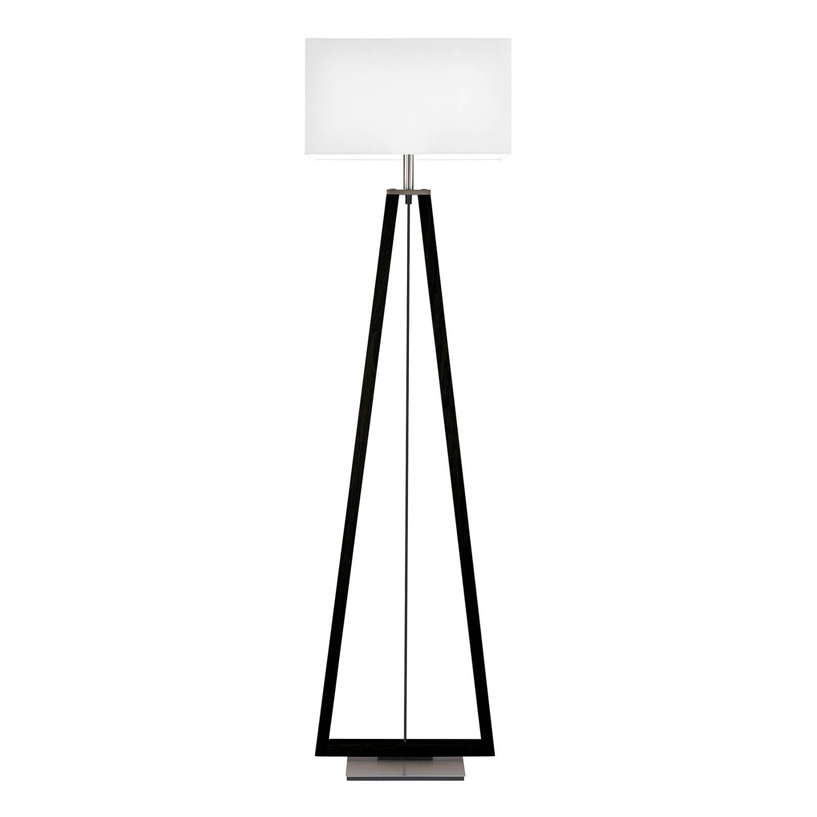 HerzBlut Bi Bob lampa, hrčavý dub uhlie/biela, Obývacia izba / jedáleň, drevo, textil, nikel, E27, 60W, L: 45 cm, K: 156cm