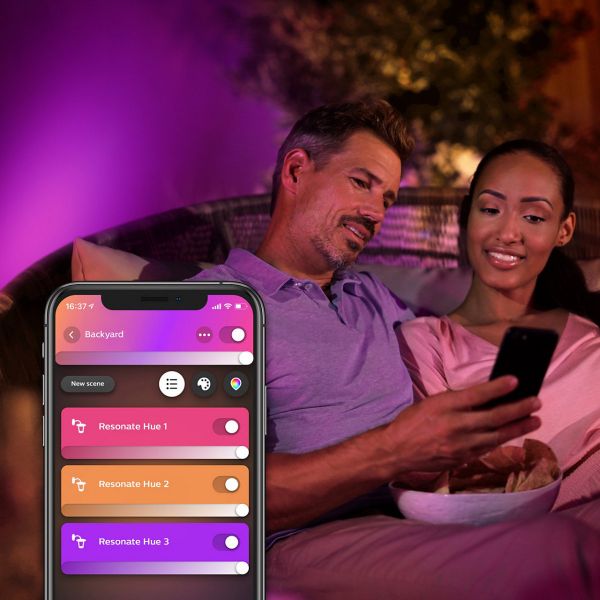 Philips Hue 17464/30 / P7 LED vonkajšie nástenné svietidlo Resonate 2x8W | RGB - White and Color Ambiance