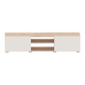 Krémový TV stolík v dekore duba 140x31 cm Podium - TemaHome