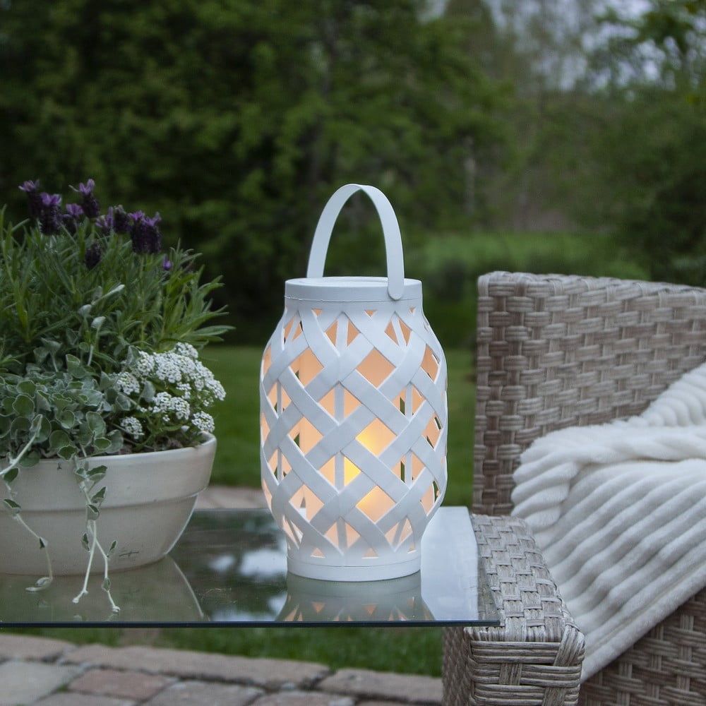 Biely lampáš Star Trading Flame Lantern, výška 23 cm