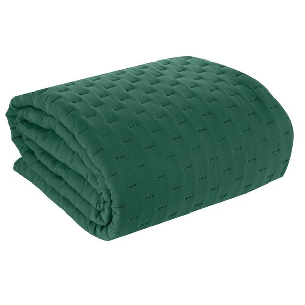 DomTextilu Zelený jednofarebný prehoz na posteľ s jemným vzorom Šírka: 170 cm | Dĺžka: 210 cm 40509-185463