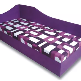 Jednolôžková posteľ (váľanda) 80 cm Lux 87 (Fialová 49 + Gusto 10) (L)