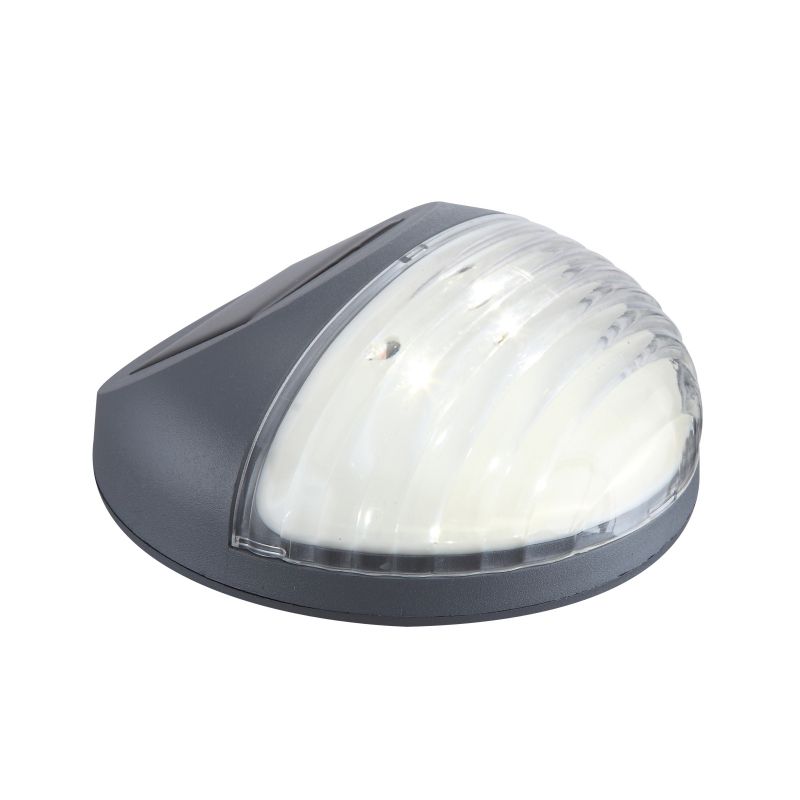 33429-12 GLOBO Exteriérové solárne LED svietidlo, orientačné nástenné svietidlo na osvetlenie záhrad alebo terás, 2x 0,06W IP44 sivá