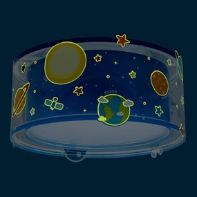 Dalber Planets stropné svietidlo, vesmírny motív, Detská izba, plast, E27, 15W, K: 16.5cm