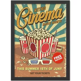 Obraz 40x55 cm Retro Cinema – Wallity