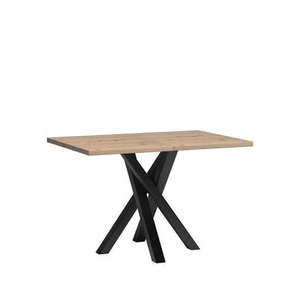 Jedálenský rozkladací stôl, dub artisan/čierna, 120-160x80x75 cm, KOLI