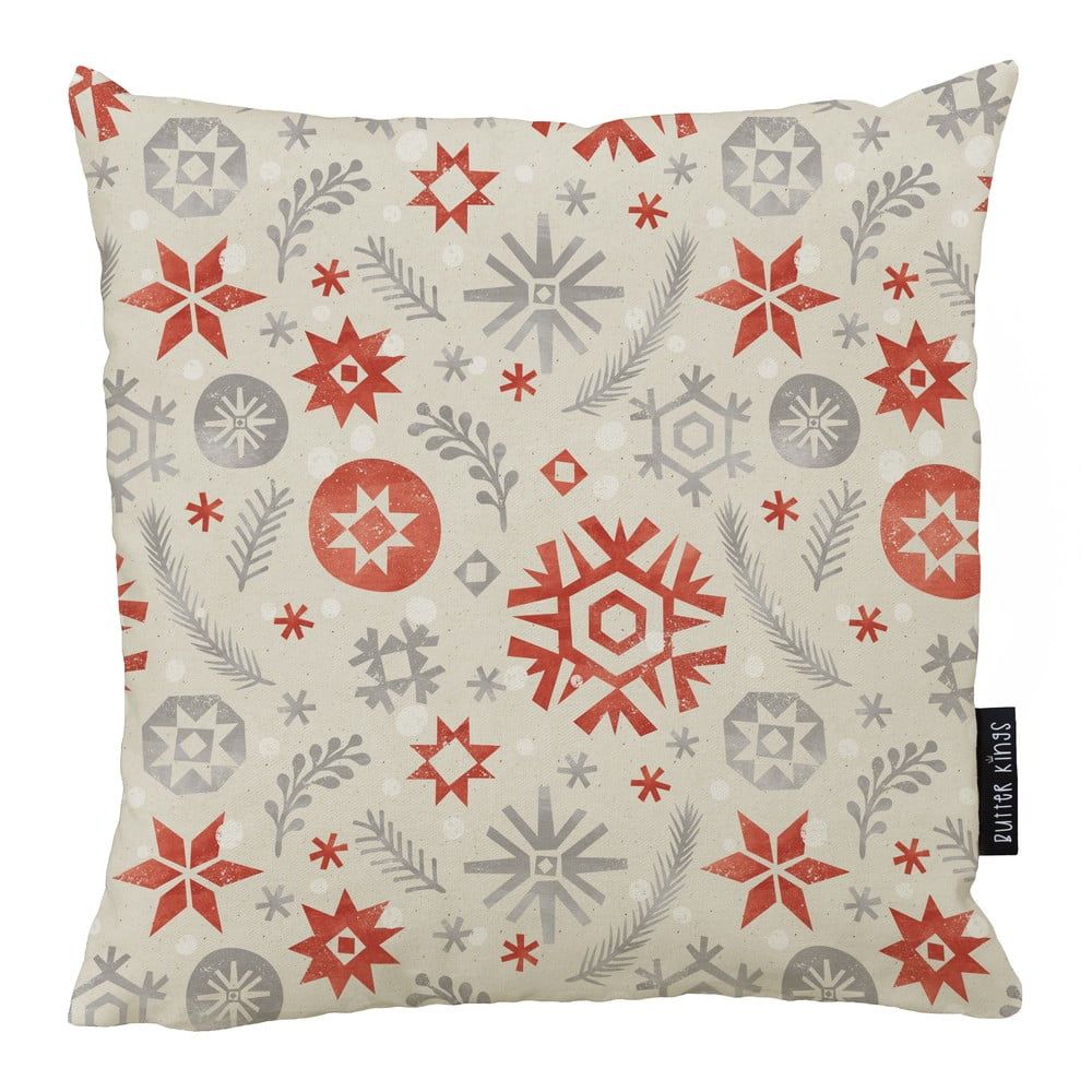 Vianočný vankúš s bavlnenou obliečkou Butter Kings Snowflake Frost, 45 x 45 cm