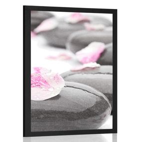 Plagát wellnes kamene s lupienkami - 40x60 black