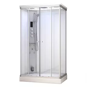 M-SPA - Biely sprchový box s hydromasážou a parnou saunou 120 x 80 x 217 cm