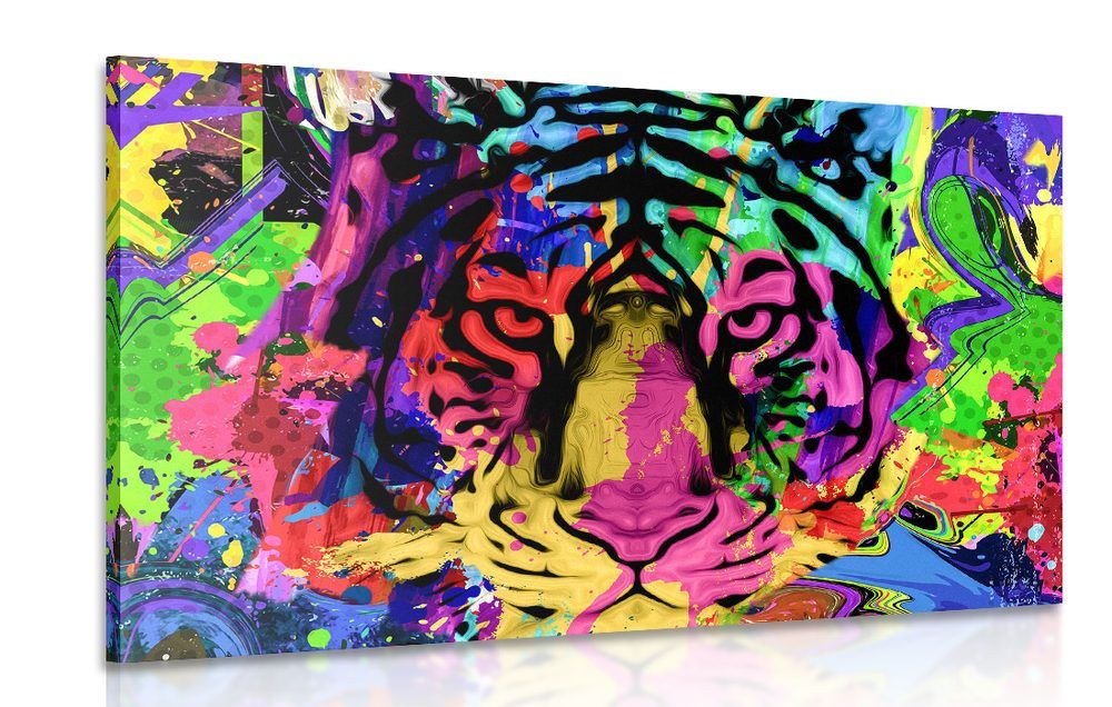 Obraz farebná tigria hlava