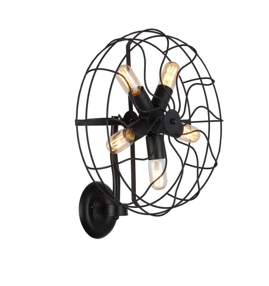 Retro a vintage svietidlo AZZARDO FAN wall black AZ1349