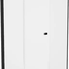 MEXEN/S - Lima sprchovací kút zalamovacie dvere 100 x 90 cm, transparent, čierny + Flat čierna vanička so sifónom 856-100-090-70-00-4070B