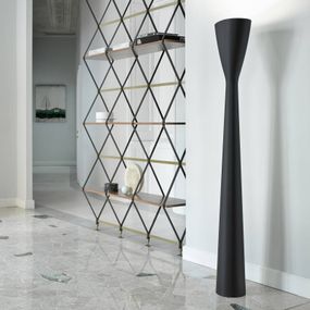 Luceplan LED stojacia lampa Carrara so stmievačom čierna, Obývacia izba / jedáleň, polyuretán, 45W, P: 35 cm, L: 22.5 cm, K: 185cm