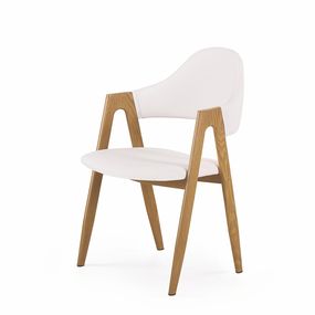 Jedálenská stolička K247 - biela / dub medový